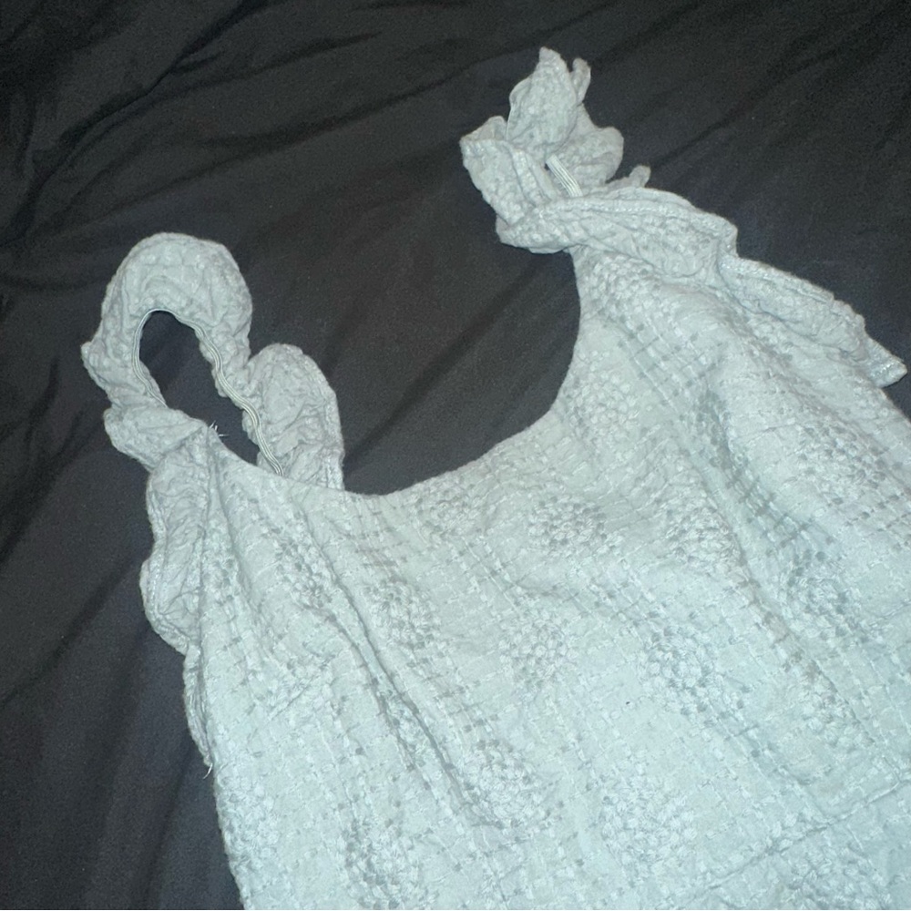 Annie Ruffle Shoulder Strap Super Mini Dress Olive - Picture 3 of 7